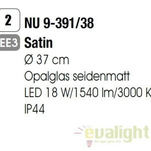 Plafoniera LED pentru baie IP44 Glanto 37cm NU 9-391/38 satin OR 55171 universul-luminii.ro