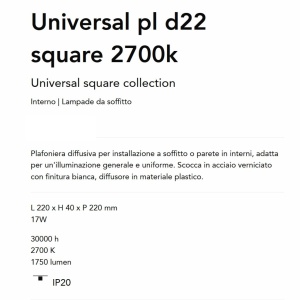 Plafoniera LED perete/tavan Universal pl d22 square 2700k - Img 4
