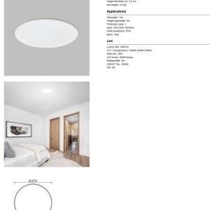 Plafoniera LED SLIM CCT II 24W, 37CM CCT 3000-4000-6500K - Img 7