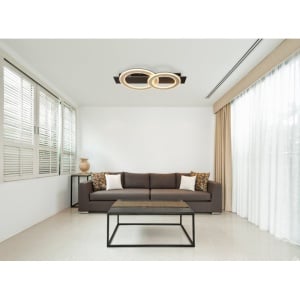 Plafoniera LED slim MDF maro JAYDEN 250981 universul-luminii.ro