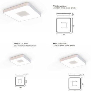 Plafoniera LED Smart dimabila cu telecomanda COIN 34x34cm alba 132391 universul-luminii.ro