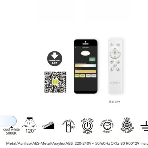 Plafoniera LED Smart dimabila cu telecomanda COIN 34x34cm neagra 132431 universul-luminii.ro