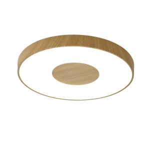 Plafoniera LED Smart dimabila cu telecomanda COIN 65cm lemn