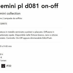 Plafoniera LED XL design circular GEMINI pl d081 on-off alb 142191 universul-luminii.ro