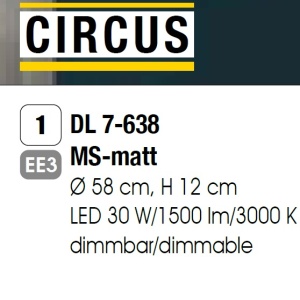 Plafoniera, Lustra aplicata dimabila Circus satin brass 94031 universul-luminii.ro