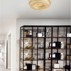 Plafoniera, Lustra LED aplicata design modern Zeffari, auriu - Img 4