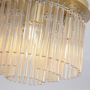 Plafoniera metal auriu, tije din sticla Swizzle 623071 universul-luminii.ro