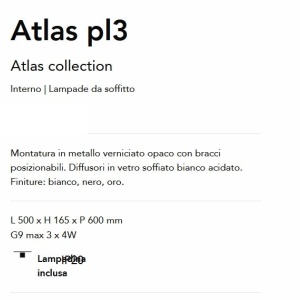 Plafoniera moderna ajustabila Atlas pl3 aurie 142771 universul-luminii.ro