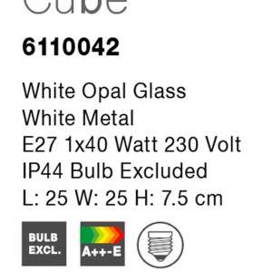 Plafoniera pentru baie moderna IP44 Cube 25cm NVL-6110042 77421 universul-luminii.ro