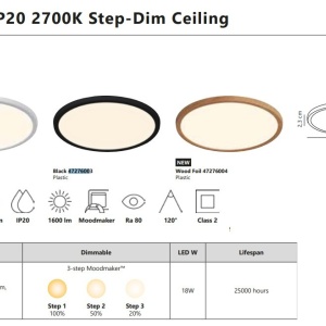 Plafoniera slim LED 2700K 3-step MOODMAKER Oja 29 Wood Foil 221331 universul-luminii.ro