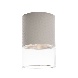 Plafoniera, Spot LED metal gri si sticla Fusion