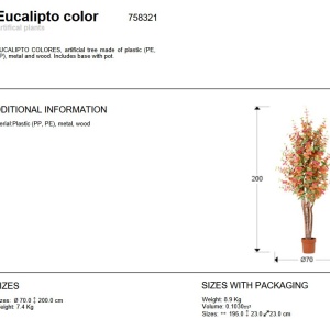 Planta artificiala, Eucalipt colorat H-200cm - Img 5