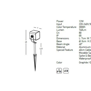 Proiector LED cu tarus iluminat exterior decorativ IP65 Joris I 154411 universul-luminii.ro