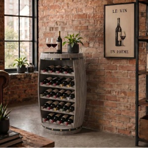 Raft pentru sticle- Bar design colonial Chateau 80cm natur