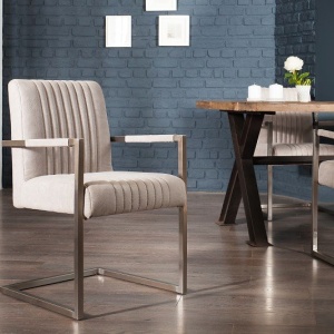 Scaun cu brate design retro Big Aston microfibra gri piatra - Img 6