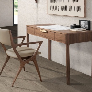 Scaun cu brate din lemn si piele sintetica Mink - Img 5