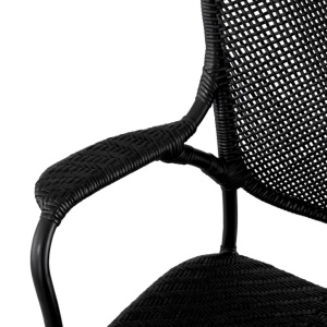 Scaun cu brate din ratan design LUX, Colony negru - Img 2