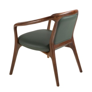 Scaun cu brate LUX design italian, Piele Sintetica Verde Inchis - Img 4