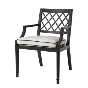 Scaun cu brate pentru interior si exterior Paladium, negru 113619 HZ