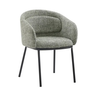Scaun cu cotiere FLORENZ, material textil verde inchis