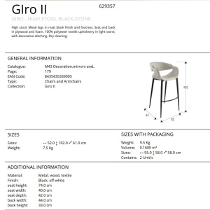 Scaun de bar design elegant Giro II - Img 8