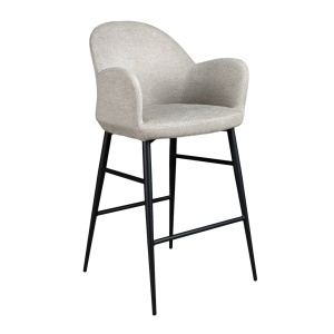 Scaun de bar design LUX, Metal, Tesatura, Light grey
