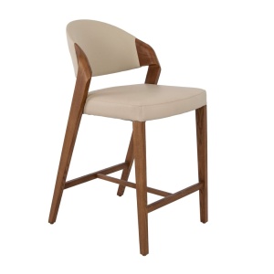 Scaun de bar din lemn si piele sintetica Mink