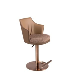 Scaun de bar pivotant cu inaltime reglabila Stool maro - Img 6