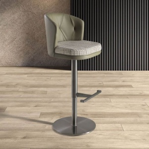 Scaun de bar pivotant cu inaltime reglabila Stool verde inchis