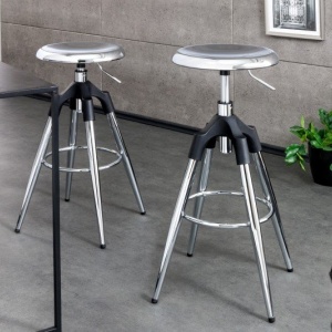 Scaun de bar pivotant Industrial 80cm, crom - Img 6