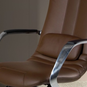 Scaun de birou modern piele sintetica Brown - Img 8