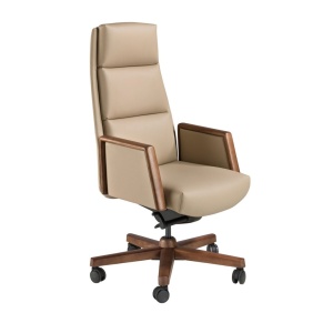Scaun de birou modern piele sintetica si lemn Mink