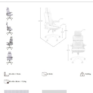 Scaun de birou pivotant design LUX Grey - Img 6