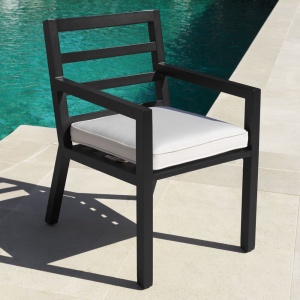 Scaun de interior/ exterior elegant design LUX Delta, negru 115003 HZ - Img 2
