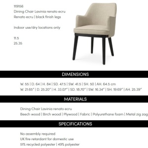 Scaun design elegant LUX Lavinia, Renato ecru/ negru - Img 2