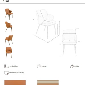 Scaun design LUX, Metal, Piele Sintetica 4162 - Img 6