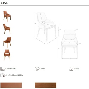 Scaun design LUX, Nuc, Piele sintetica, Brown - Img 10