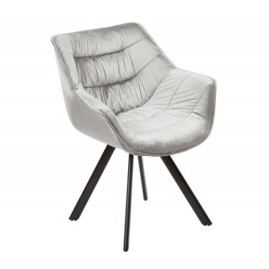 Scaun design retro Dutch Comfort, catifea gri