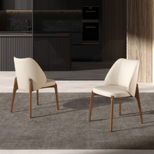 Scaun Lux tapitat cu piele sintetica Cream - Img 7