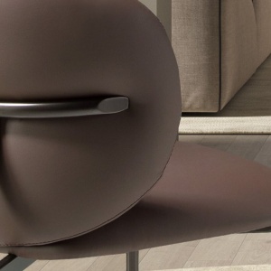 Scaun modern design italian, Piele Sintetica Maro - Img 10