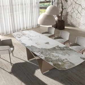 Scaun modern design italian, Tesatura, Catifea, Grey/ Brown - Img 6
