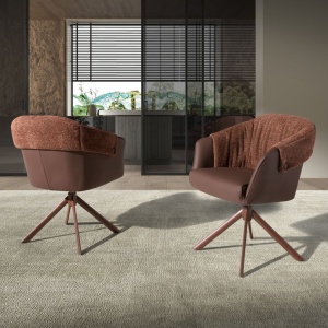 Scaun modern pivotant Copper-brown - Img 5