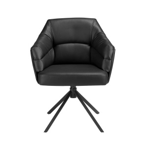 Scaun modern pivotant piele sintetica Black - Img 6