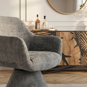 Scaun pivotant AMBIENTO tesatura Chenille gri - Img 7