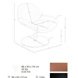 Scaun pivotant confortabil design LUX Brown - Img 9