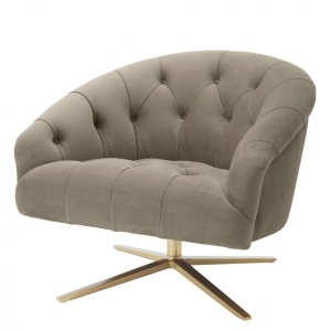 Scaun pivotant design elegant LUX Gardner, savona greige 115706 HZ
