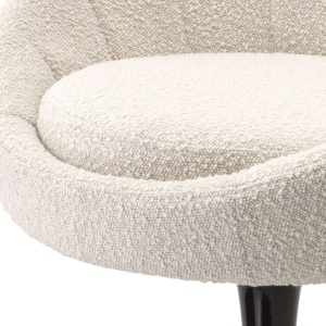 Scaun pivotant design elegant LUX O'Neill, boucle crem 114953 HZ - Img 5