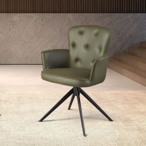 Scaun pivotant design LUX, Piele sintetica, Dark green