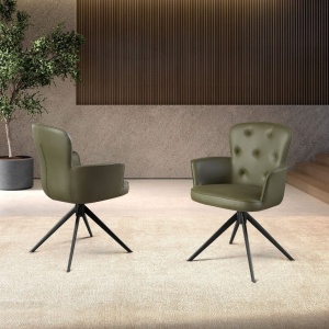 Scaun pivotant design LUX, Piele sintetica, Dark green - Img 10