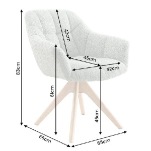 Scaun pivotant PAPILLON tesatura boucle verde salvie/ stejar - Img 4